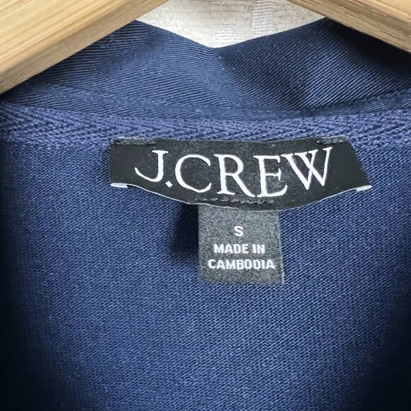 J. Crew Women Mariner Jersey Long Sleeve Polo in Stripe Top Navy blue nautical - Picture 6 of 8